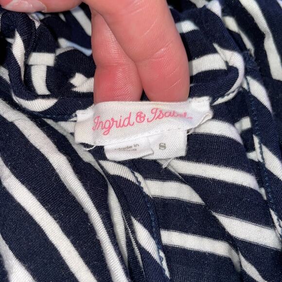 Ingrid & Isabel Maternity navy and white stripe 3/4 sleeve dress - Picture 5 of 6